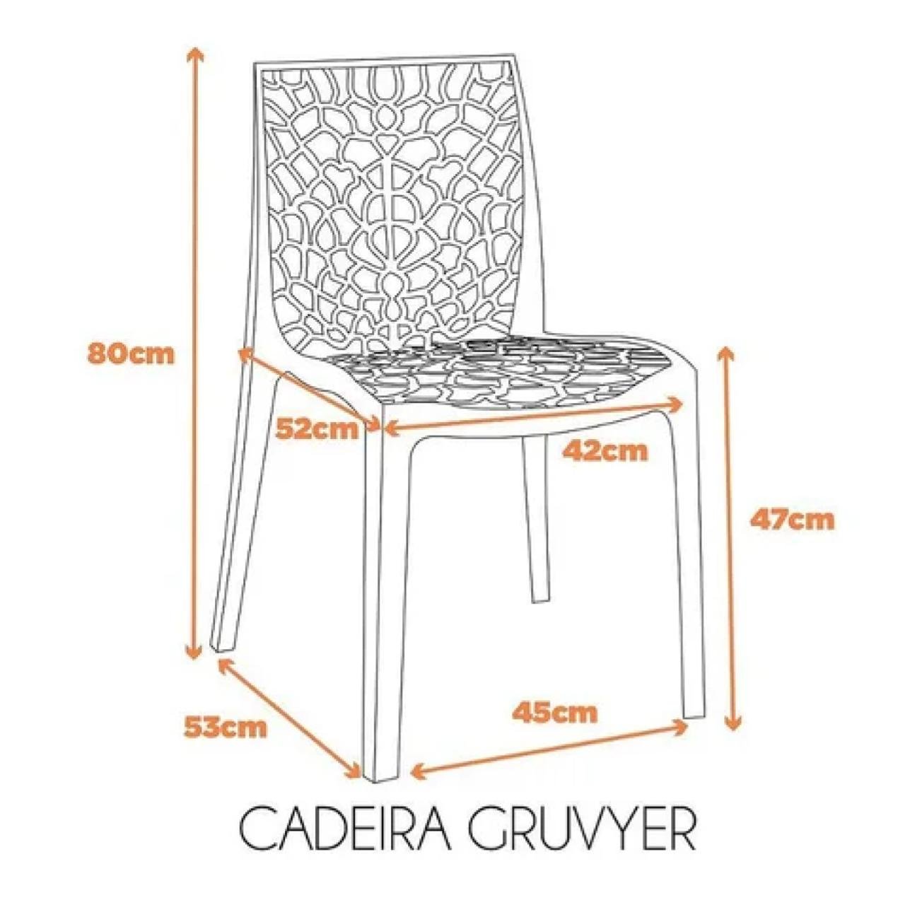 Cadeira Interlocutor GRUVYER para Escritório ou Jantar - Polipropileno - Cor FENDI - 48007 - Imagem 5