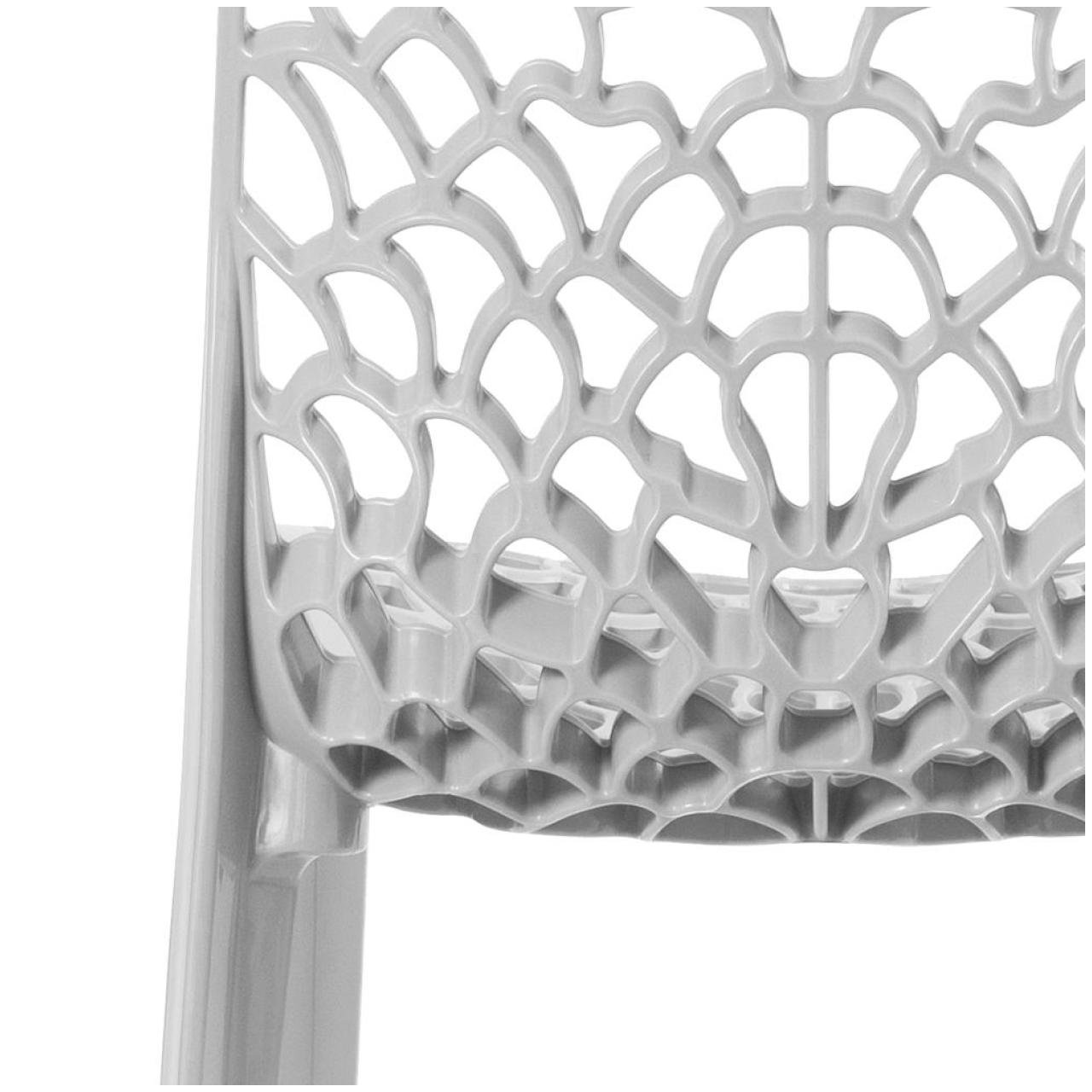 Cadeira Interlocutor GRUVYER para Escritório ou Jantar - Polipropileno - Cor CINZA - 48008 - Imagem 7