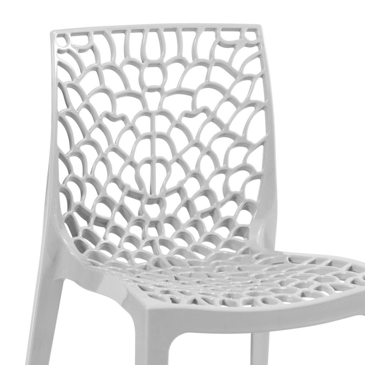 Cadeira Interlocutor GRUVYER para Escritório ou Jantar - Polipropileno - Cor CINZA - 48008 - Imagem 5