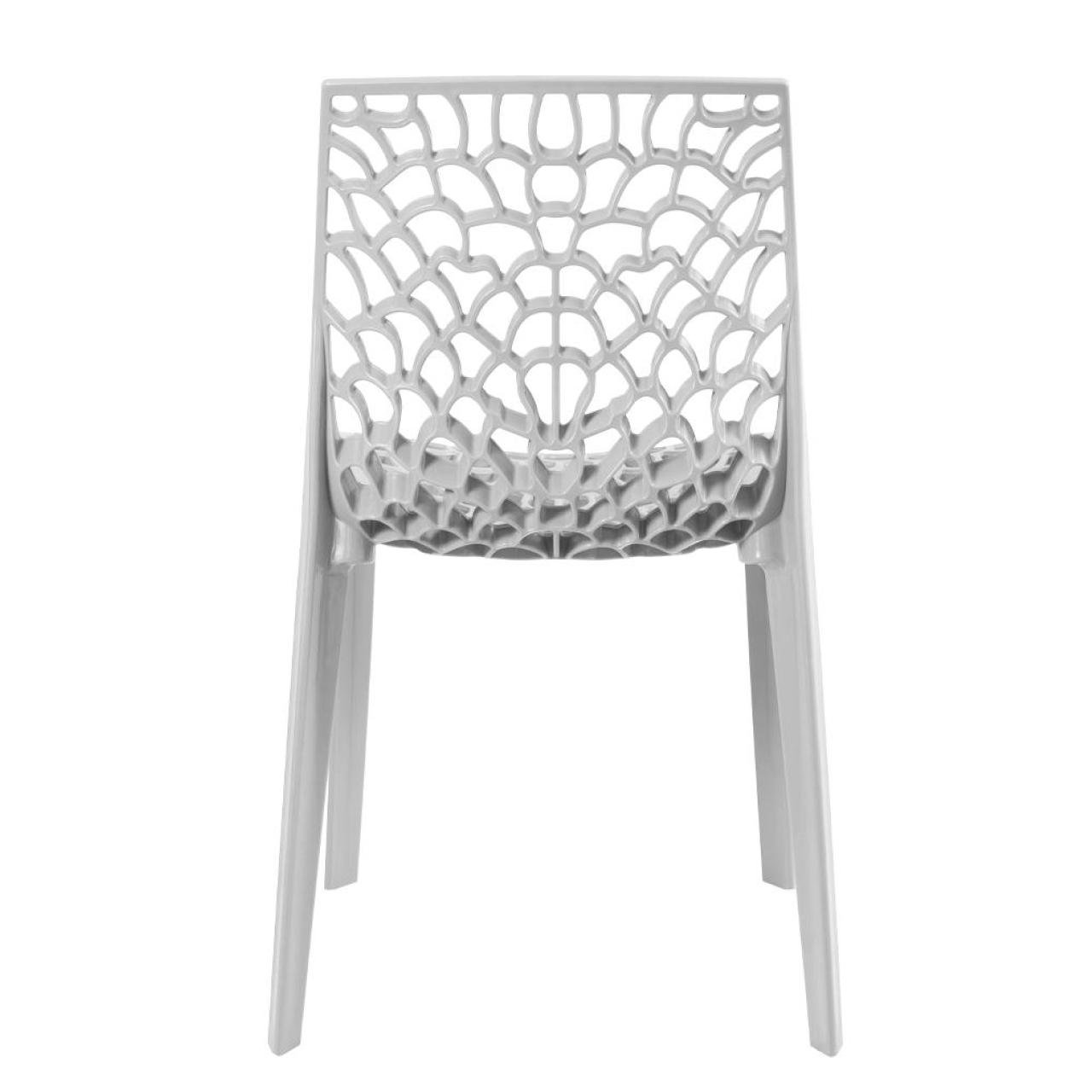 Cadeira Interlocutor GRUVYER para Escritório ou Jantar - Polipropileno - Cor CINZA - 48008 - Imagem 4