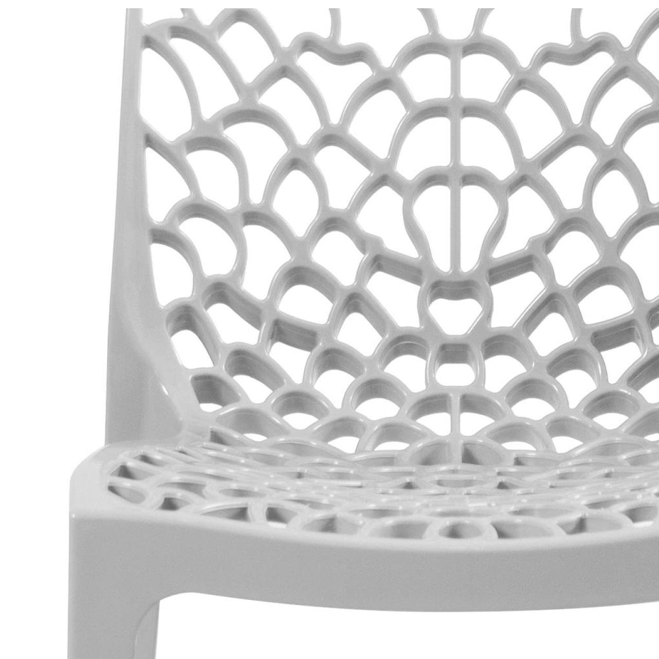 Cadeira Interlocutor GRUVYER para Escritório ou Jantar - Polipropileno - Cor CINZA - 48008 - Imagem 6