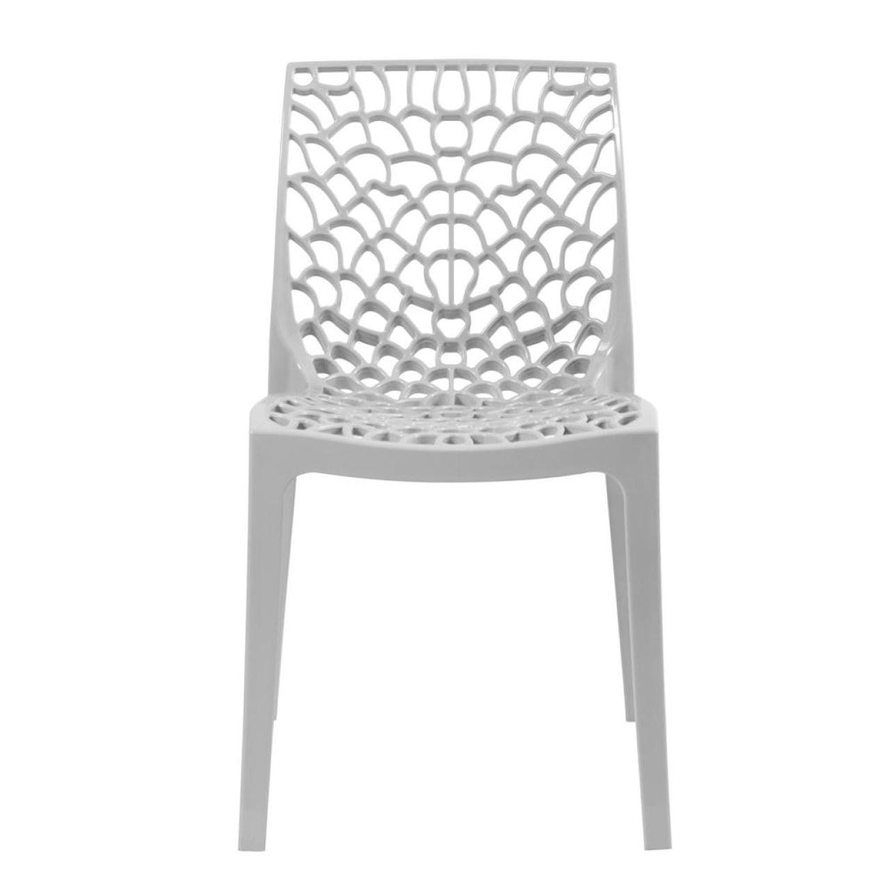 Cadeira Interlocutor GRUVYER para Escritório ou Jantar - Polipropileno - Cor CINZA - 48008 - Imagem 3