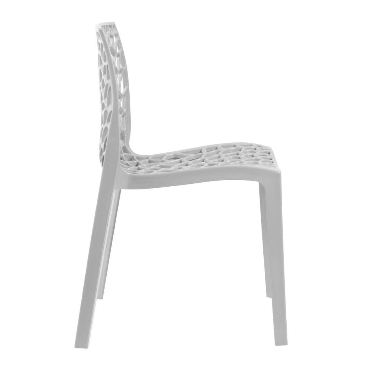 Cadeira Interlocutor GRUVYER para Escritório ou Jantar - Polipropileno - Cor CINZA - 48008 - Imagem 2