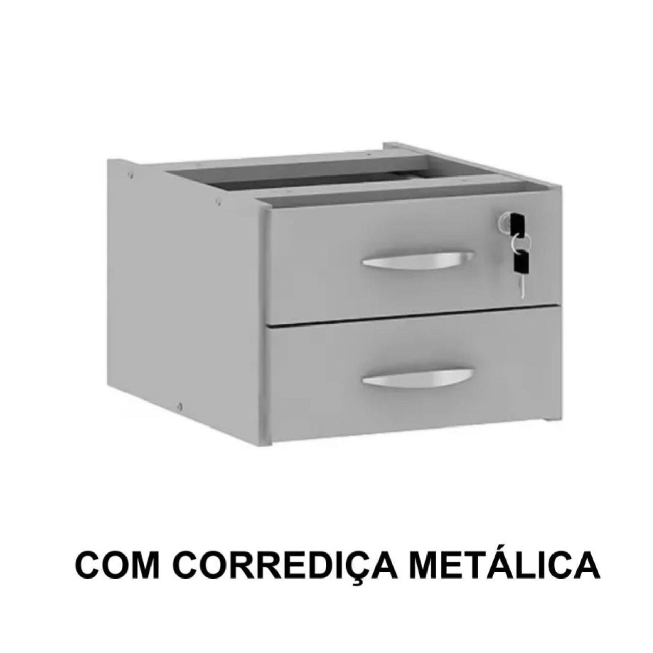 Mesa Escritório 1,20x0,60m - Com Gavetas - MAXXI - CINZA/CINZA - 53084 - Imagem 6