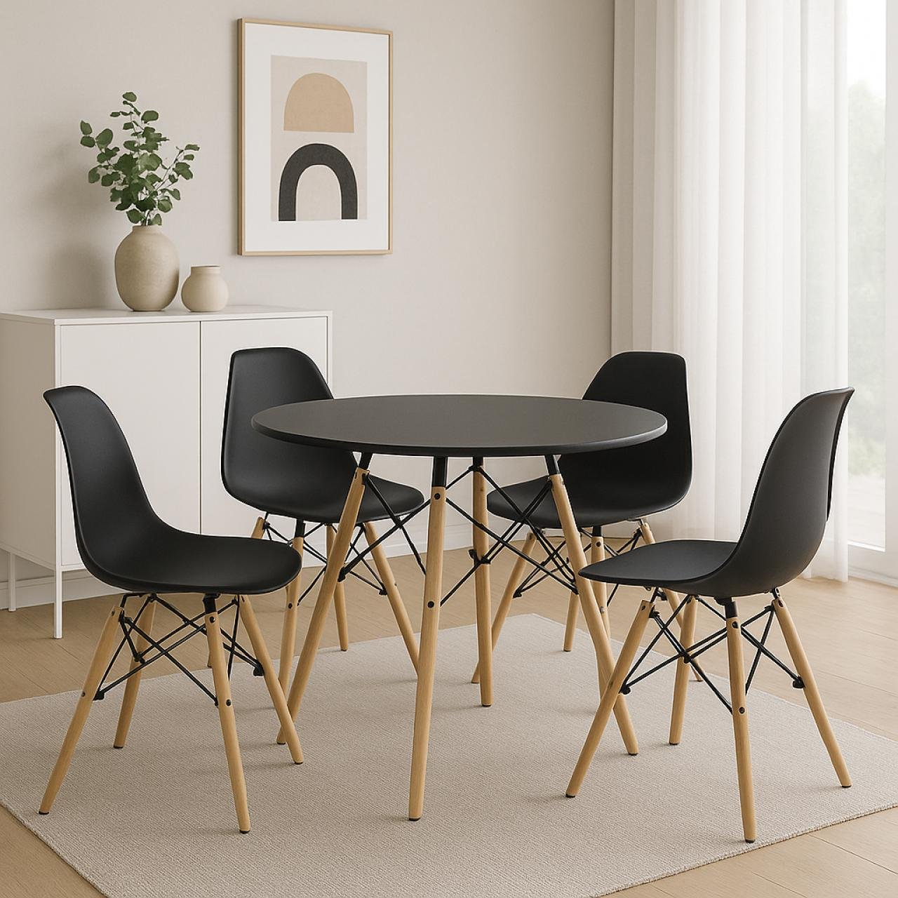 Mesa Residencial Redonda EIFFEL 0,90M - PRETO - 45112 - Imagem 4