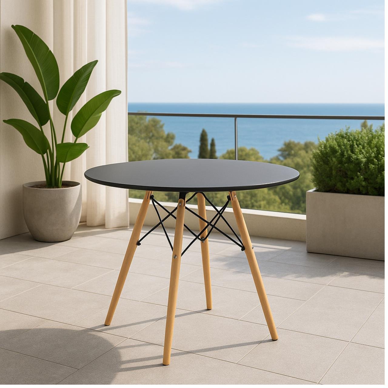 Mesa Residencial Redonda EIFFEL 0,90M - PRETO - 45112 - Imagem 3