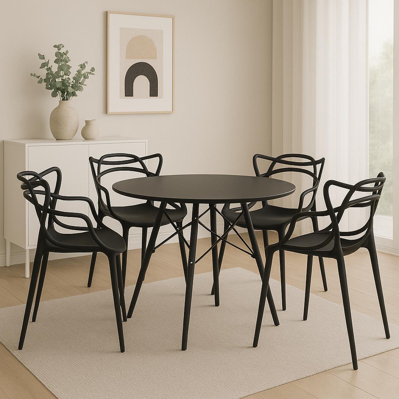 Mesa Residencial Redonda EIFFEL 0,90M - PRETO - 45112 - Imagem 5