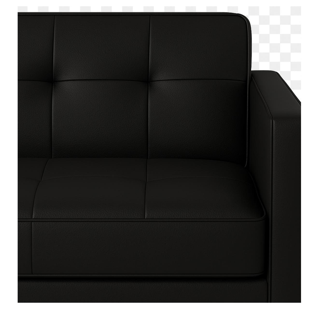 Sofá para Escritório Roma 03 Lugares - Corino - Cor Preto - 60042 - Imagem 4