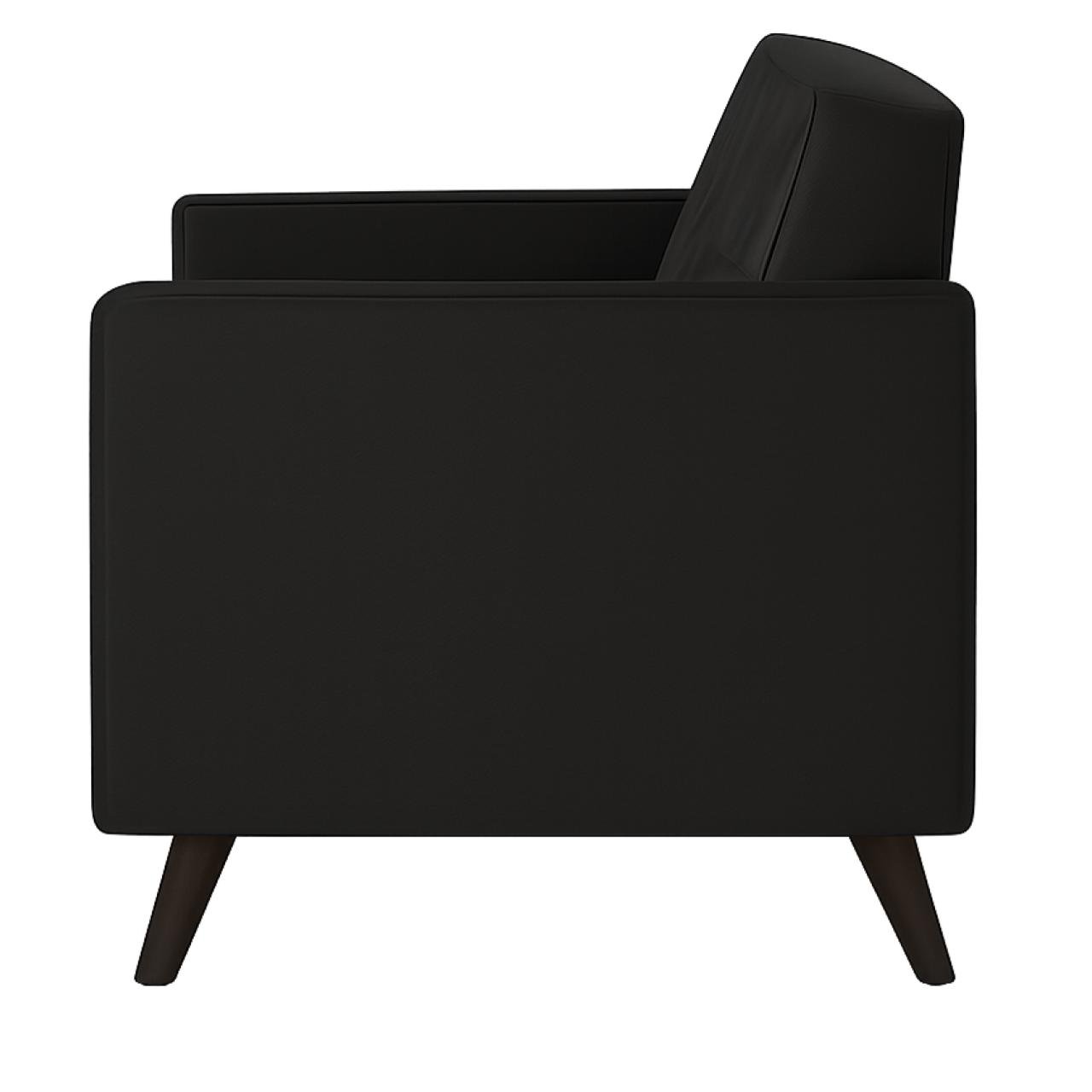 Sofá para Escritório Roma 03 Lugares - Corino - Cor Preto - 60042 - Imagem 3