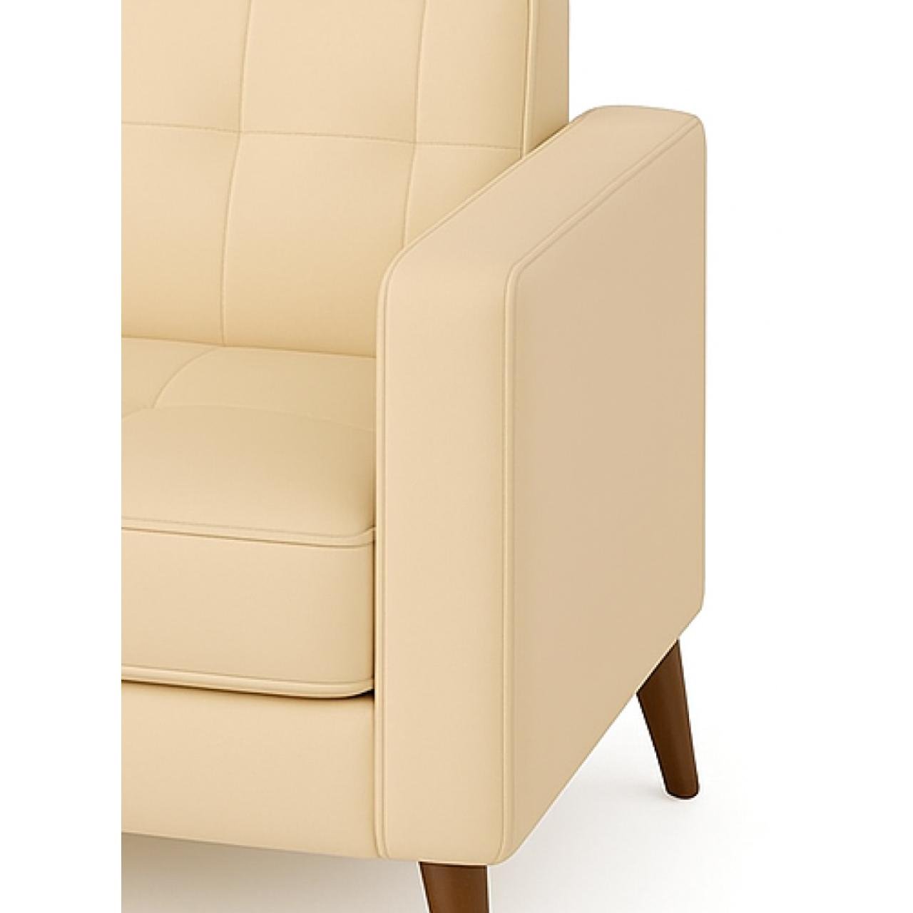 Poltrona para Escritório ROMA 02 Lugar - Corino - Cor AREIA - 60062 - Imagem 4