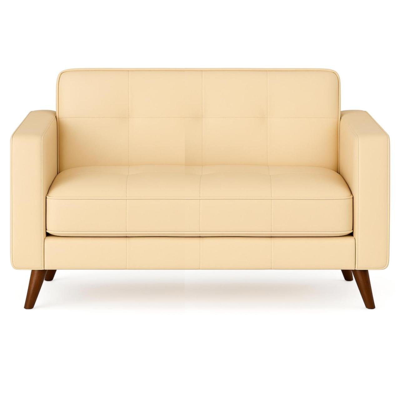 Poltrona para Escritório ROMA 02 Lugar - Corino - Cor AREIA - 60062 - Imagem 2