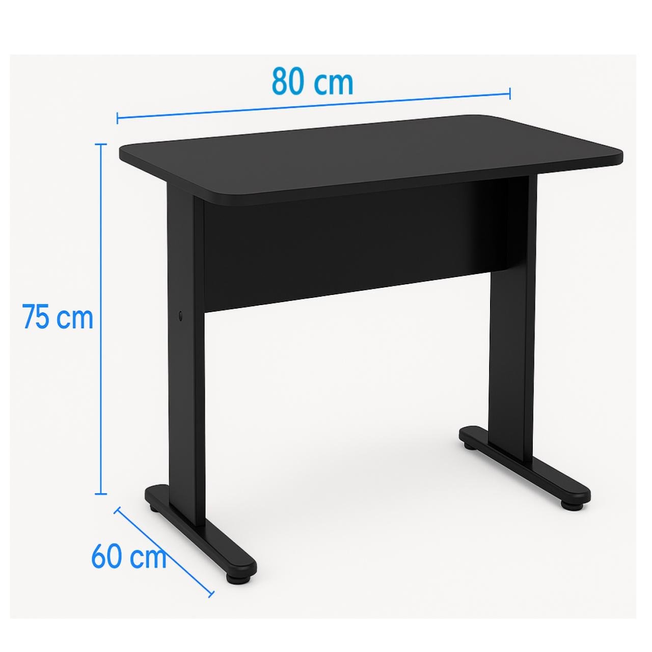 Mesa Escritório 0,80x0,60m - JOB - PRETO/PRETO - 43088 - Imagem 4