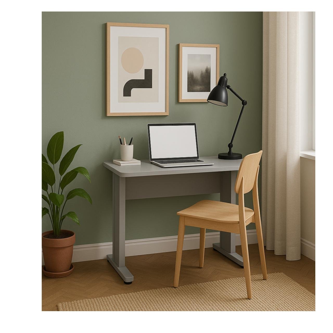 Mesa Escritório 0,80x0,60m - JOB - CINZA/CINZA - 43087 - Imagem 5