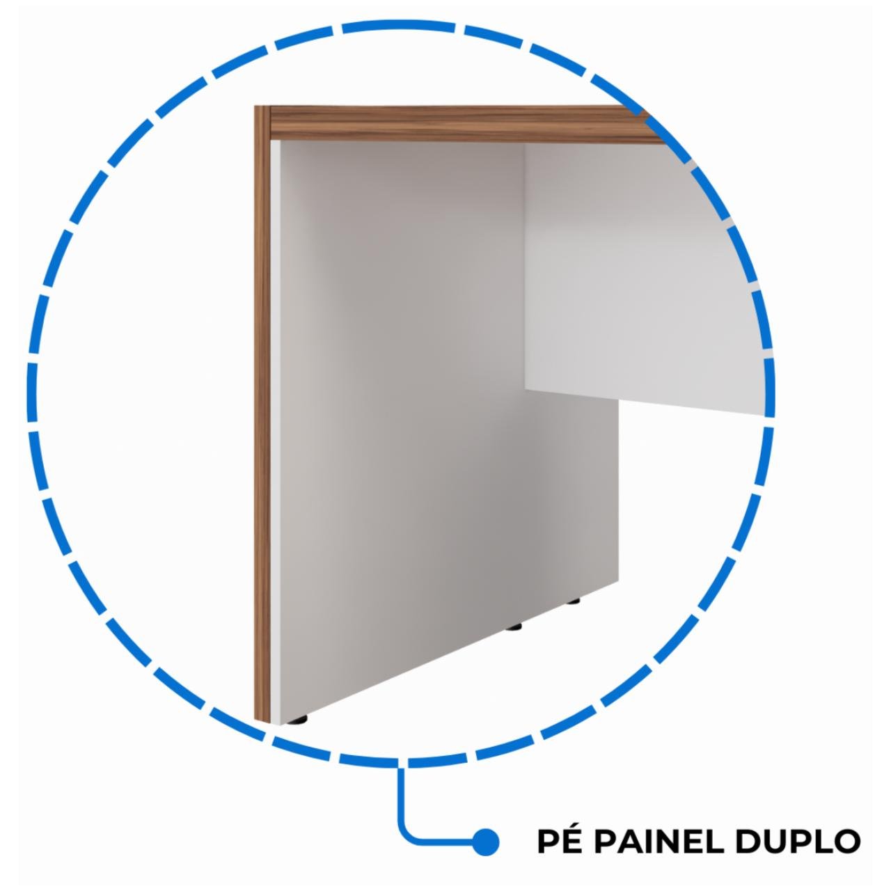 Mesa Escritório PRESIDENTE c/ Armário Pedestal - 1,82x1,80m - NOGAL SEVILHA/BRANCO - 34602 - Imagem 7