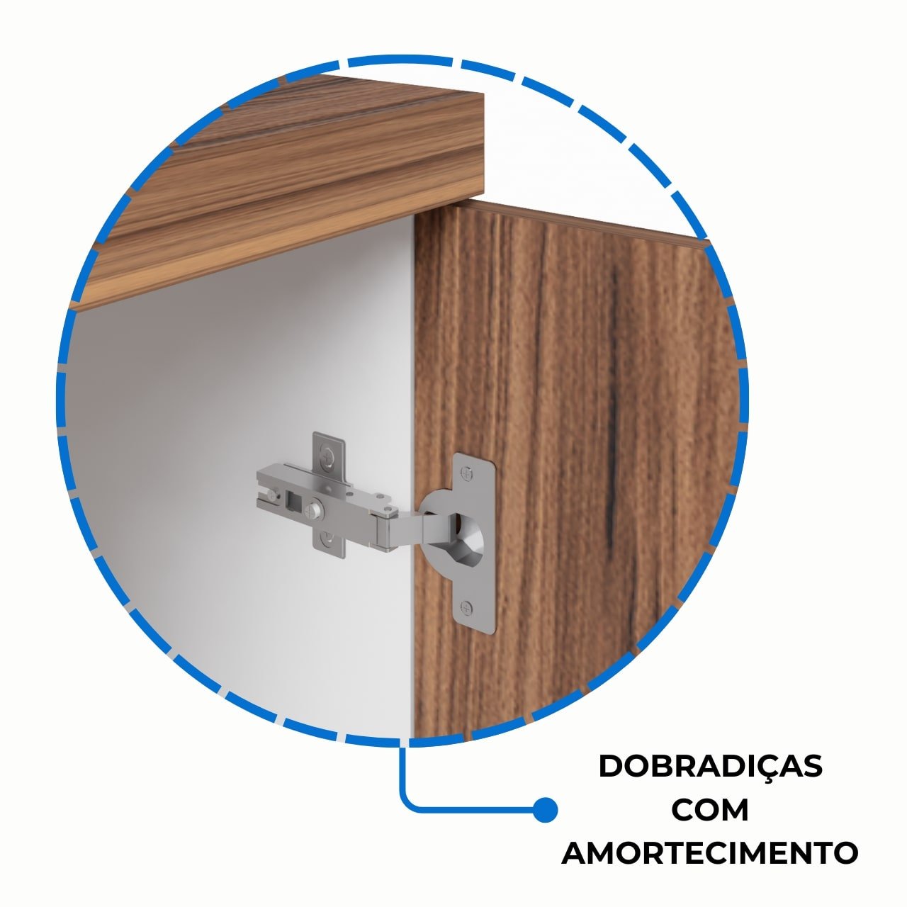 Armário Alto Credenza com Nicho - 1,61x1,20x0,45m - NOGAL SEVILHA/BRANCO- 34415 - Imagem 10