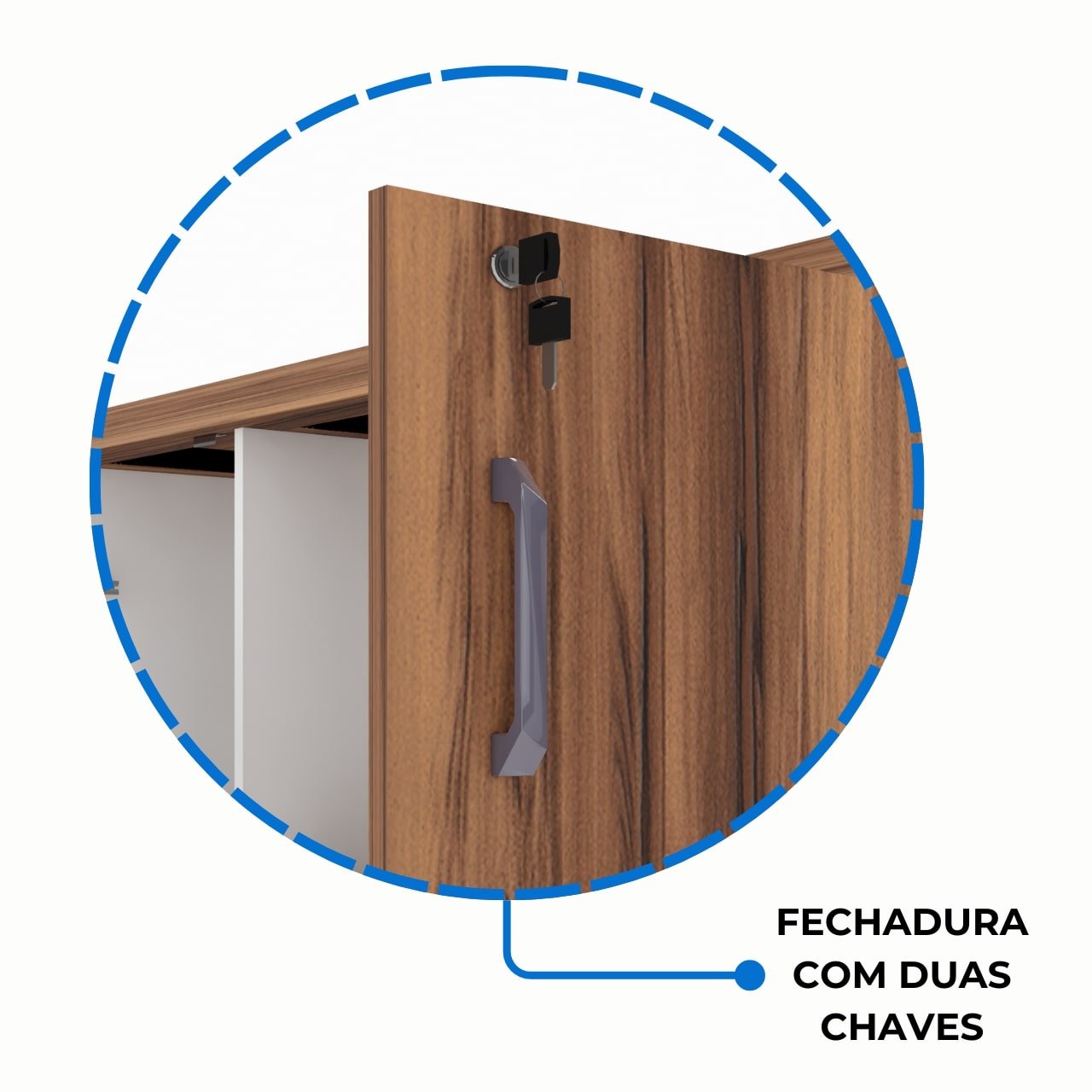 Armário Alto Credenza com Nicho - 1,61x1,20x0,45m - NOGAL SEVILHA/BRANCO- 34415 - Imagem 4