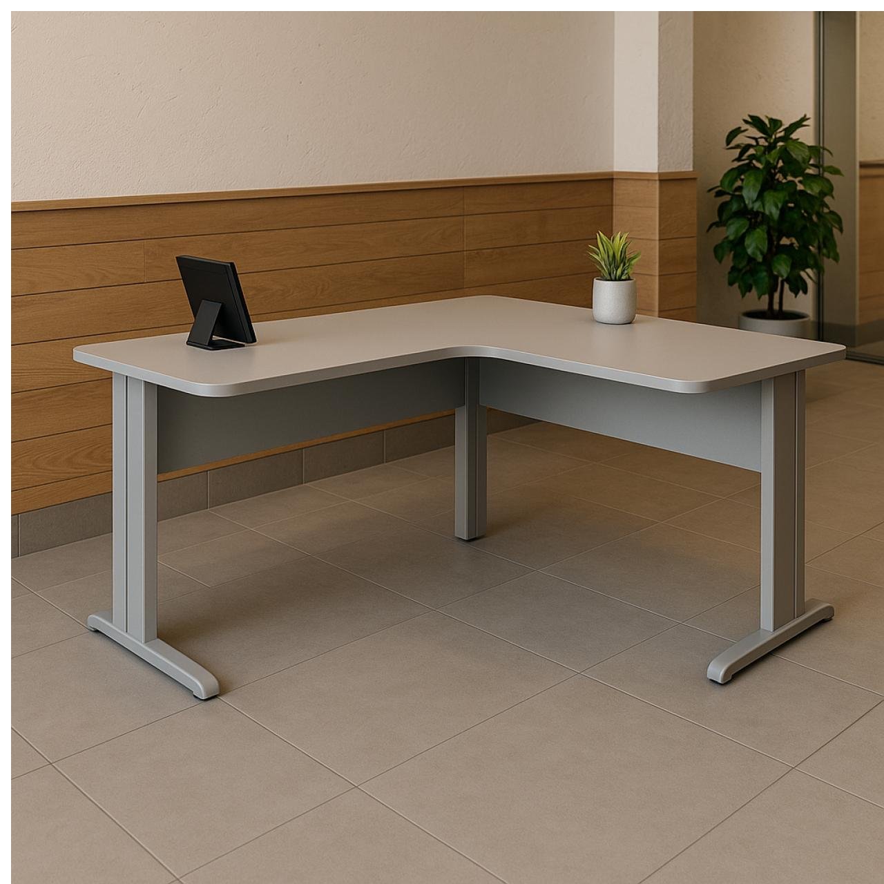 Estação de Trabalho 1,40x1,40m s/ Gaveta - JOB - CINZA / CINZA - 43008 - Imagem 5