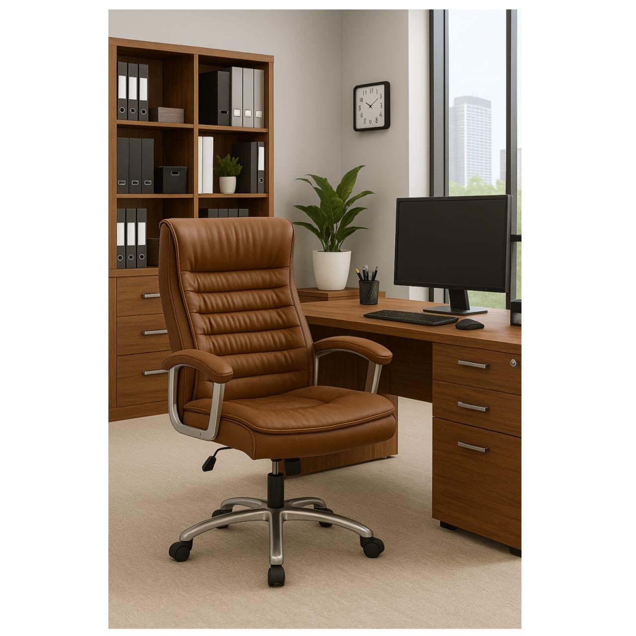 Poltrona Presidente LUXO c/ mola Ensacada – COR CARAMELO - 30059 - Imagem 6