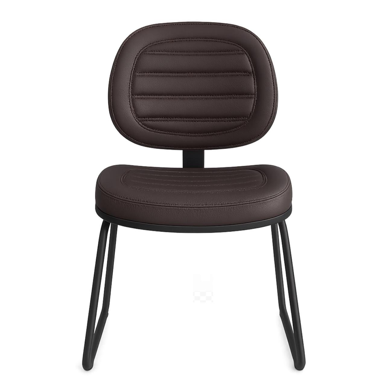 Cadeira Executiva Costurada Base Trapézio - Corino Preto - 31031 - Imagem 2