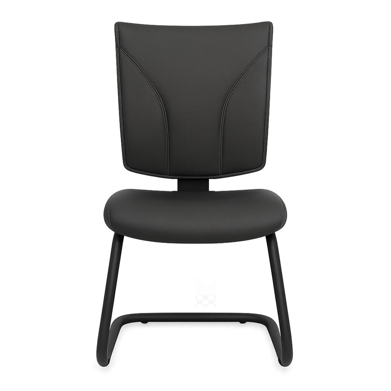 Cadeira de Escritório B-ONE Base em "S" Preta - Corino Preto - 31032 - Imagem 2