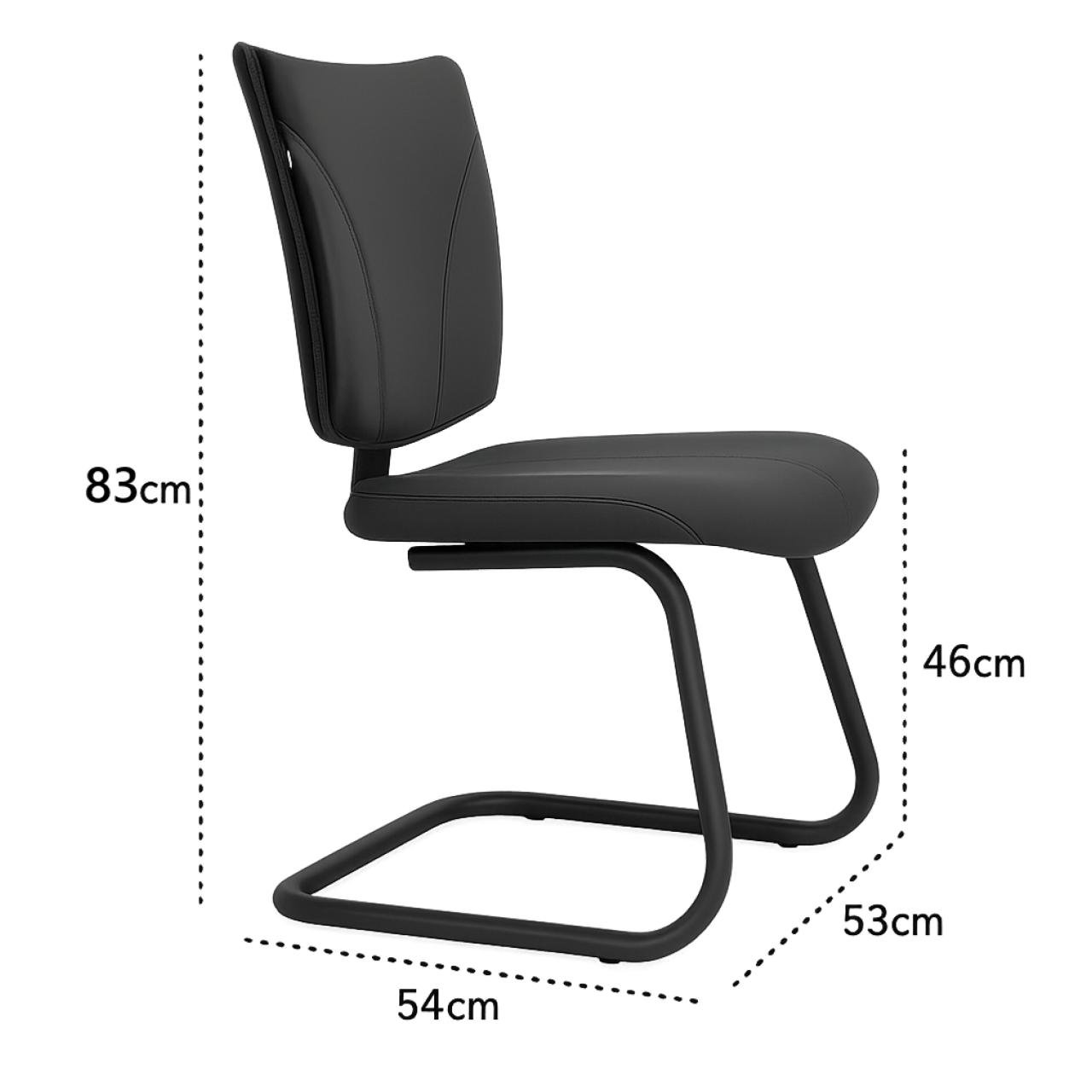 Cadeira de Escritório B-ONE Base em "S" Preta - Corino Preto - 31032 - Imagem 5