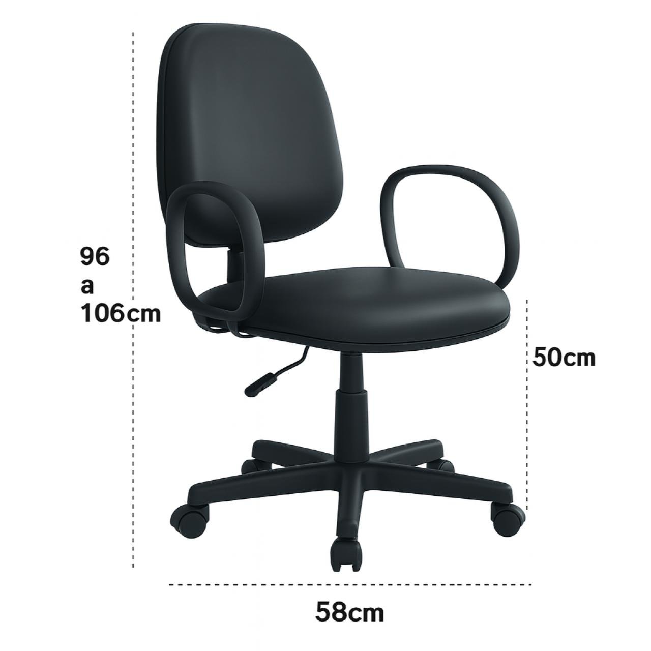 Cadeira Diretor LISA Giratória com Braços - Corino Preto - 30201 - Imagem 5