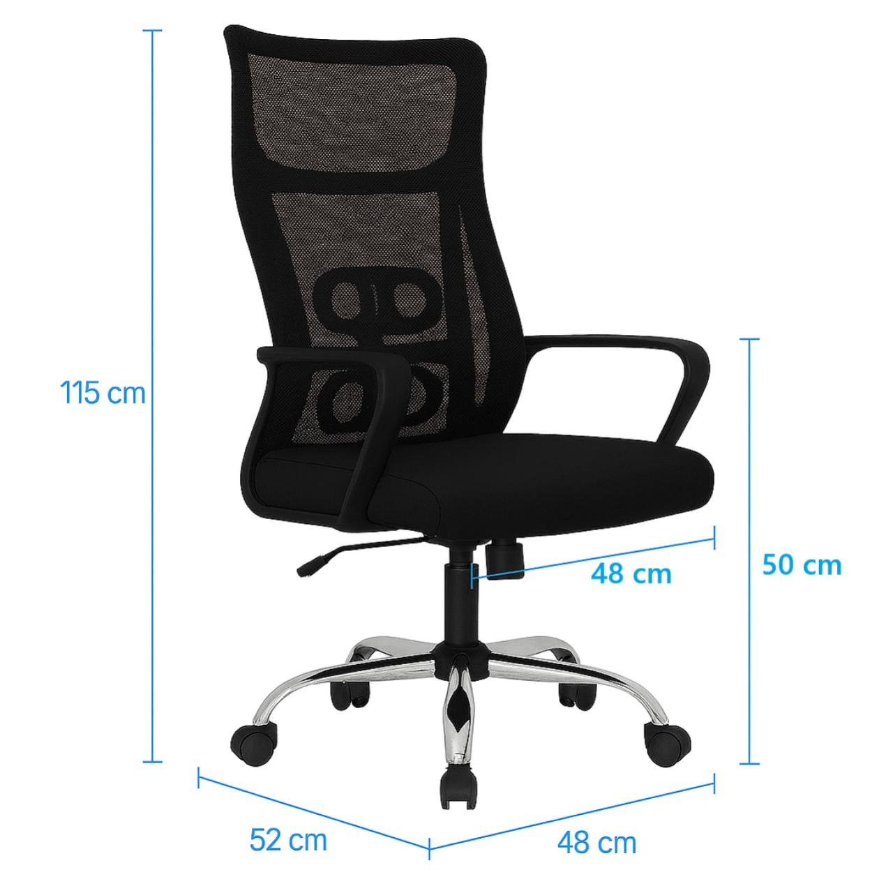 Cadeira de Escritório Tela NAVI - Cor PRETA - 20082 - Imagem 4