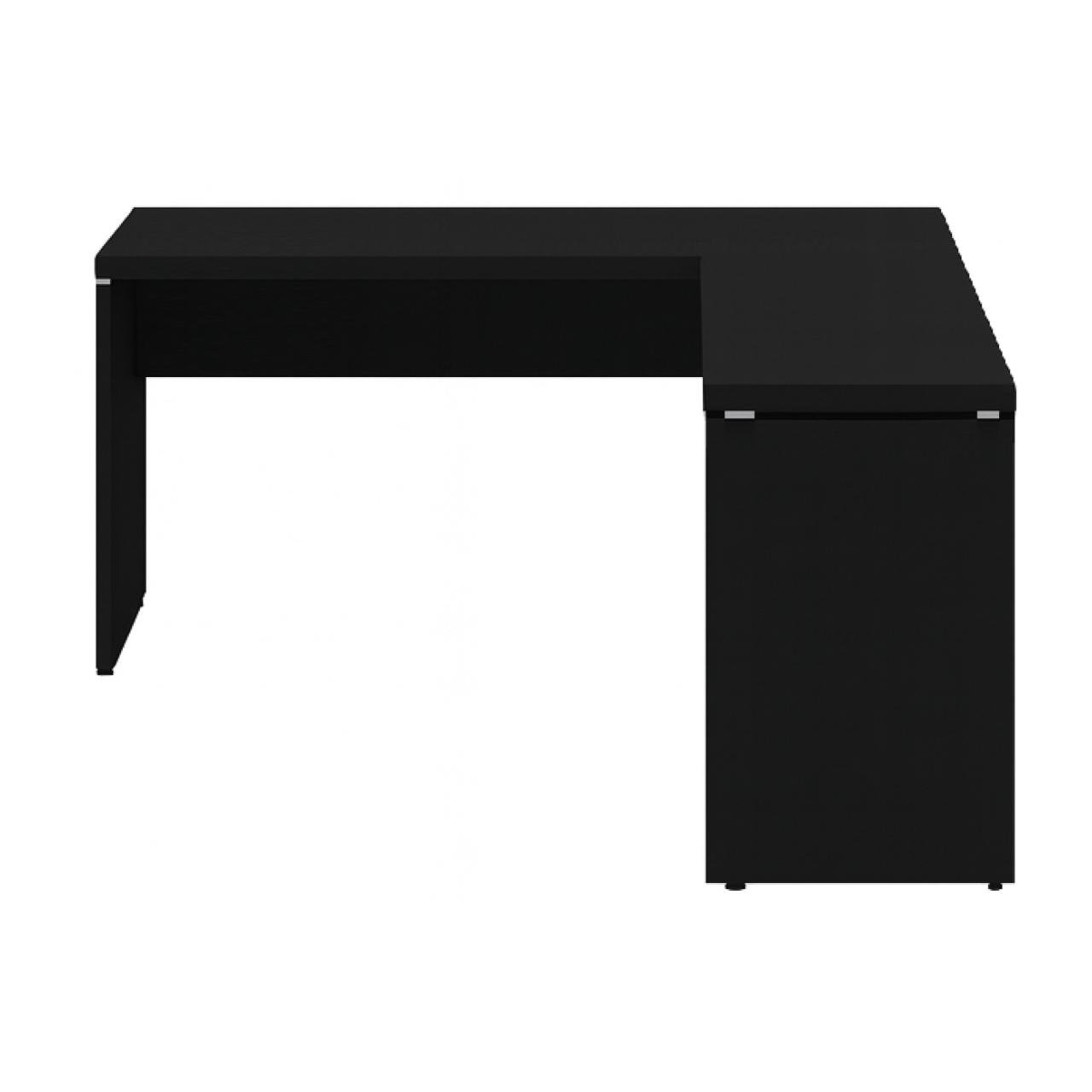 Mesa em L PÉ PAINEL (1,50x0,60m + Mesa Auxiliar) - S/ Gavetas - PRETO / PRETO - 26012 - Imagem 3