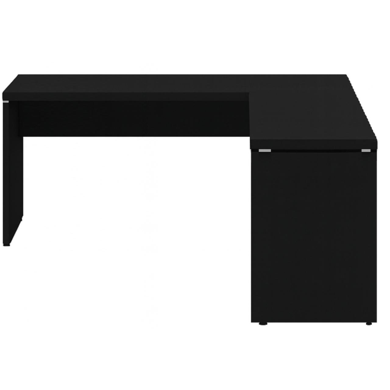 Mesa em L PÉ PAINEL (1,70x0,70m + Mesa Auxiliar) - S/ Gavetas - PRETO / PRETO - 26013 - Imagem 3