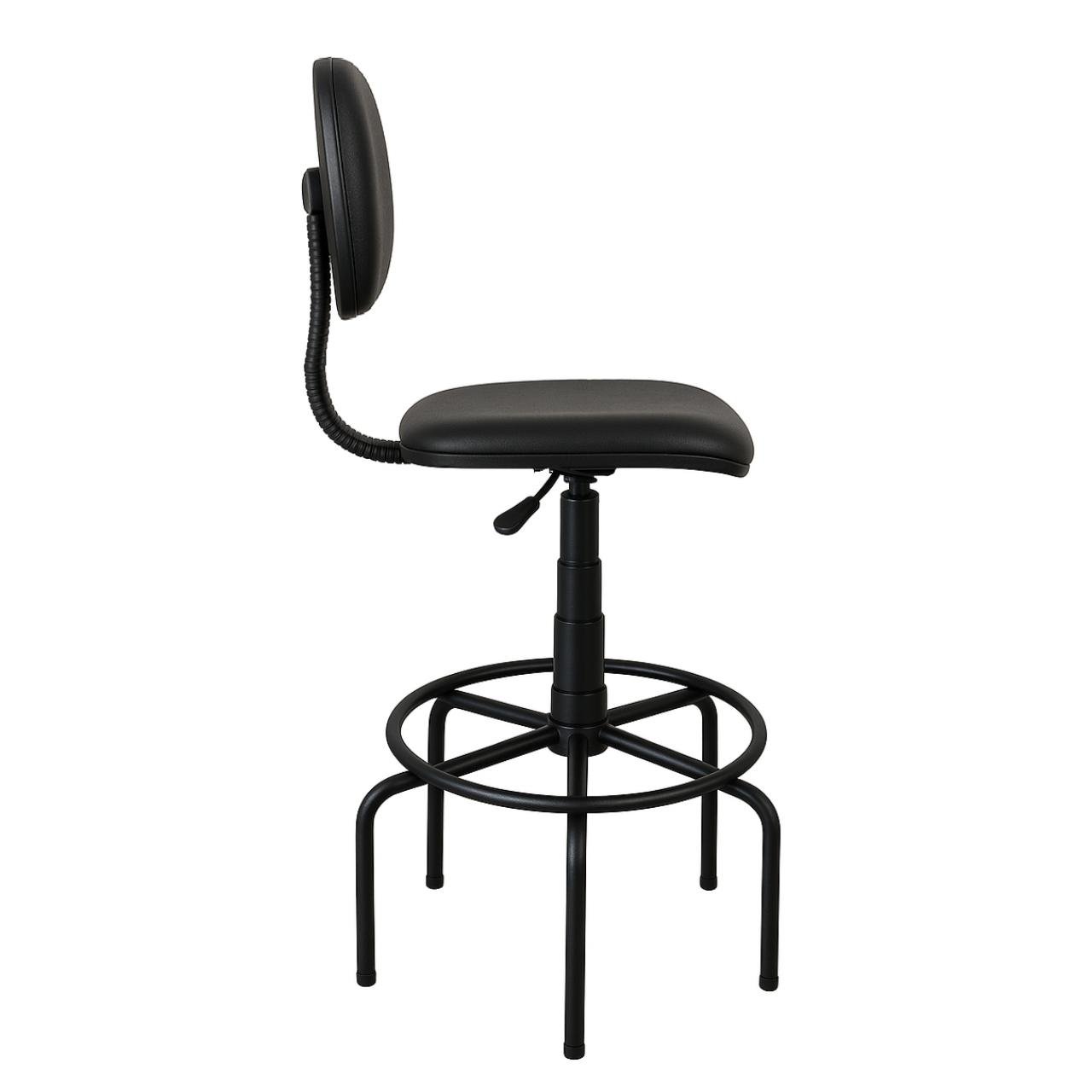 Cadeira CAIXA Secretária (Aranha ALTA) - Corino Preto - 34001 - Imagem 3