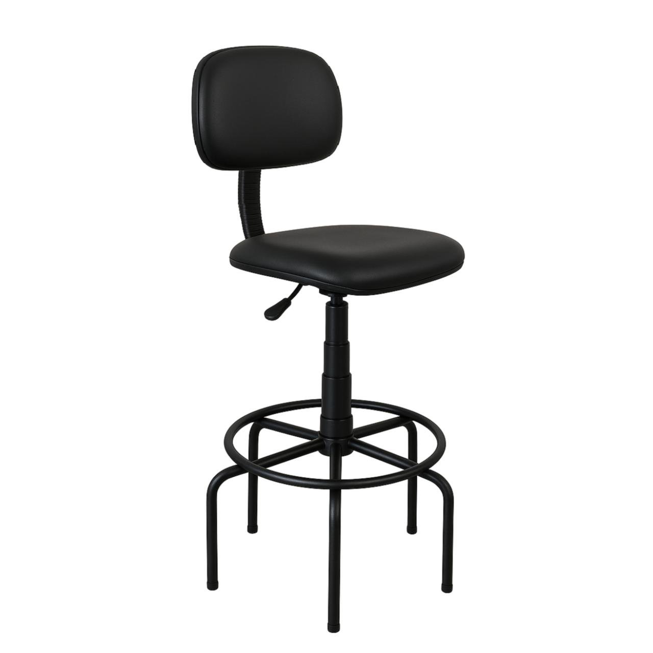 Cadeira CAIXA Secretária (Aranha ALTA) - Corino Preto - 34001