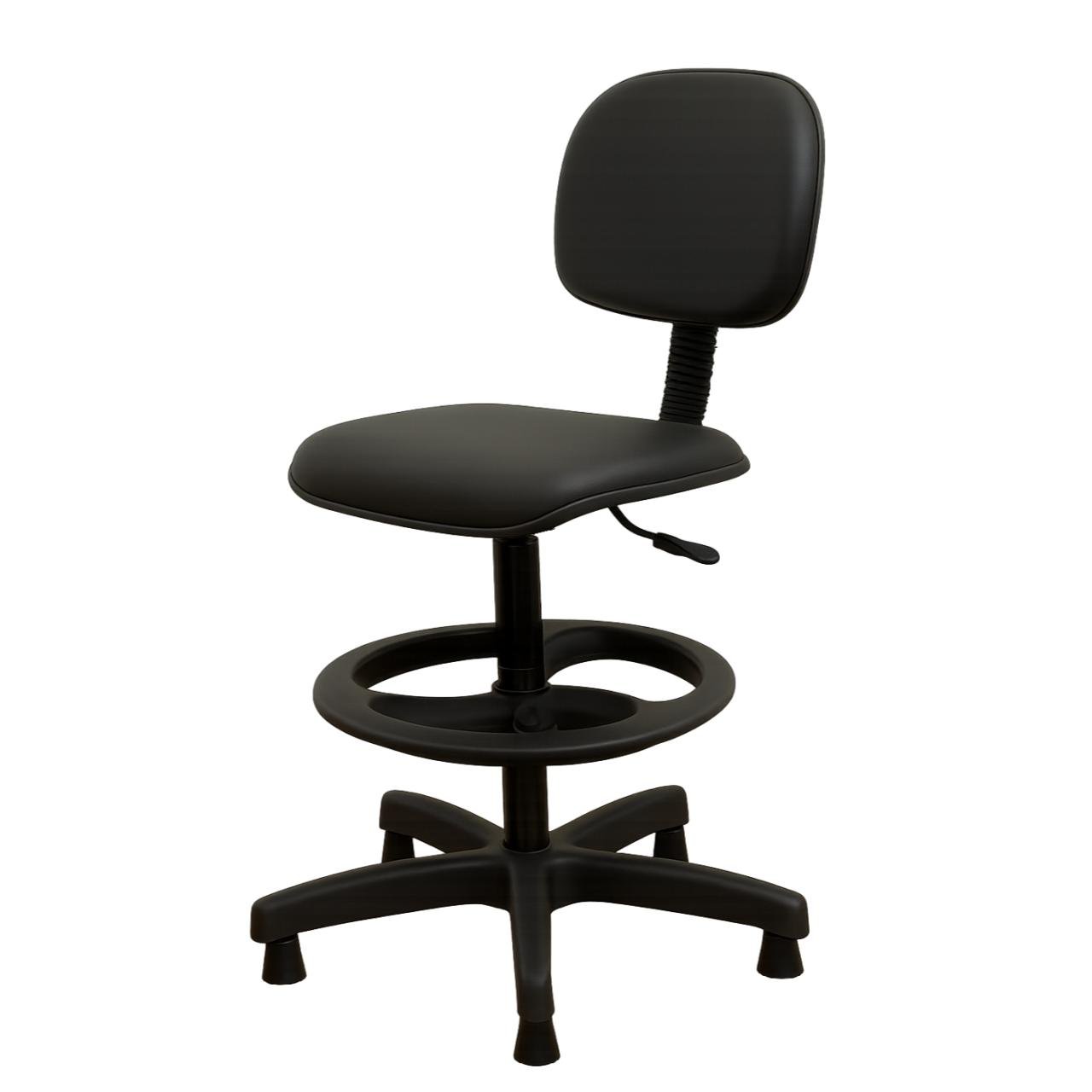 Cadeira CAIXA Secretária Aranha PLAXMETAL - Corino Preto - 34021 - Imagem 4