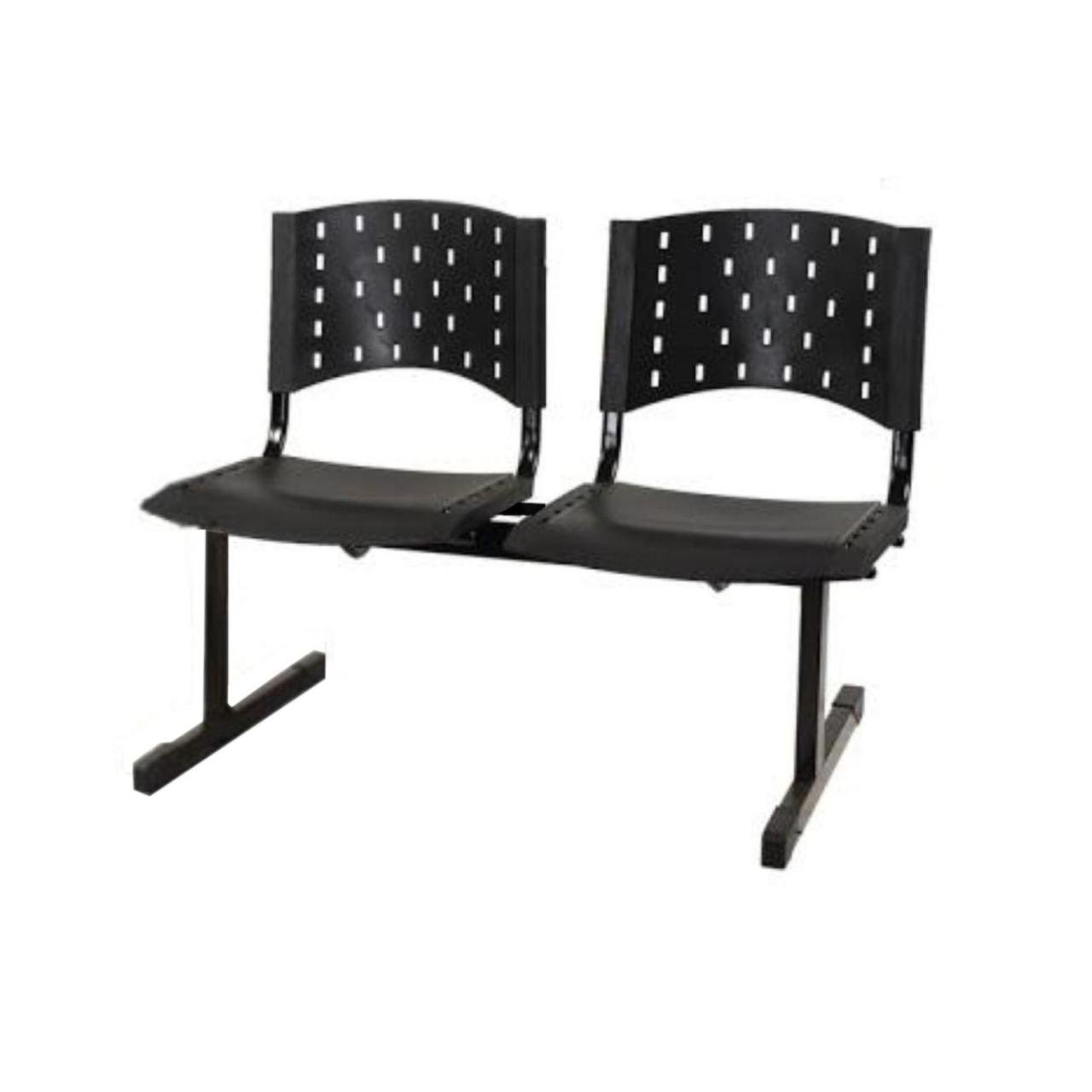 Longarina PLÁSTICA 02 Lugares - Cor PRETA 33071