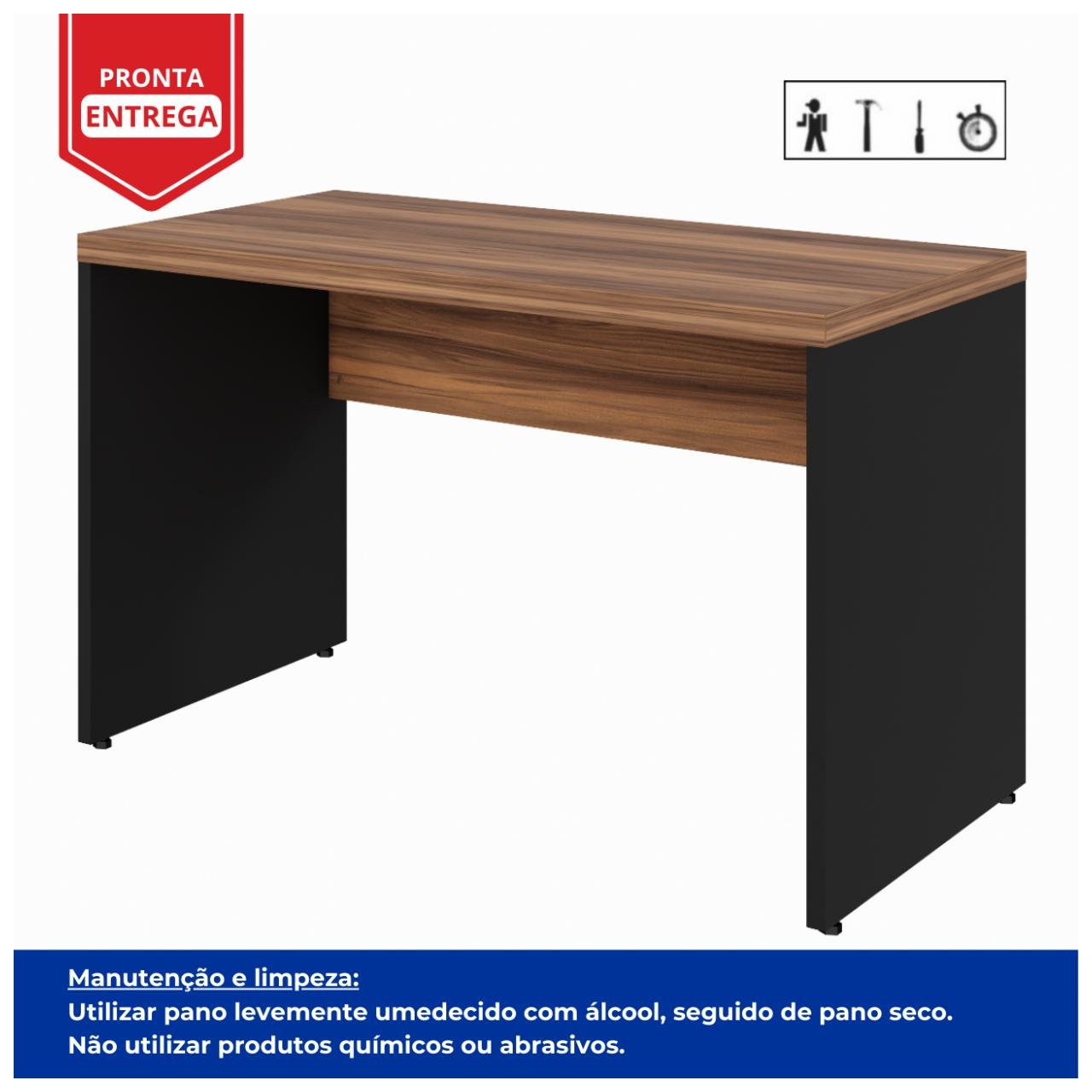 Mesa de Escritório 1,20x0,60m S/ Gaveta NOGAL SEVILHA 21469 - Imagem 3