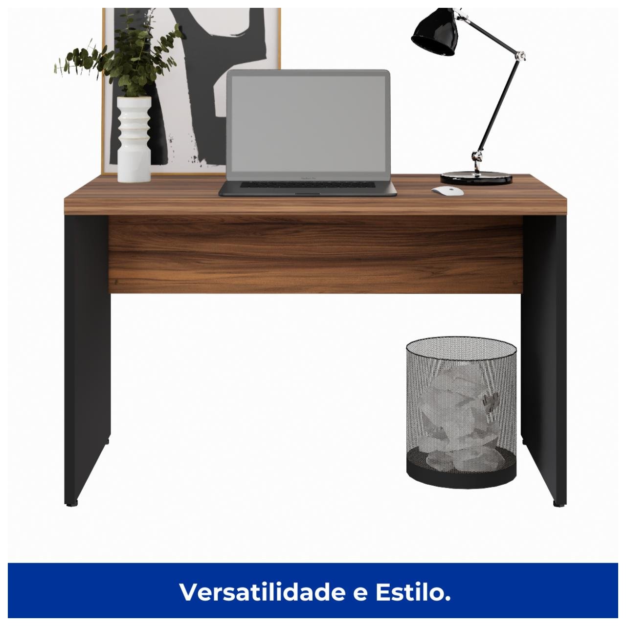 Mesa de Escritório 1,20x0,60m S/ Gaveta NOGAL SEVILHA 21469 - Imagem 4