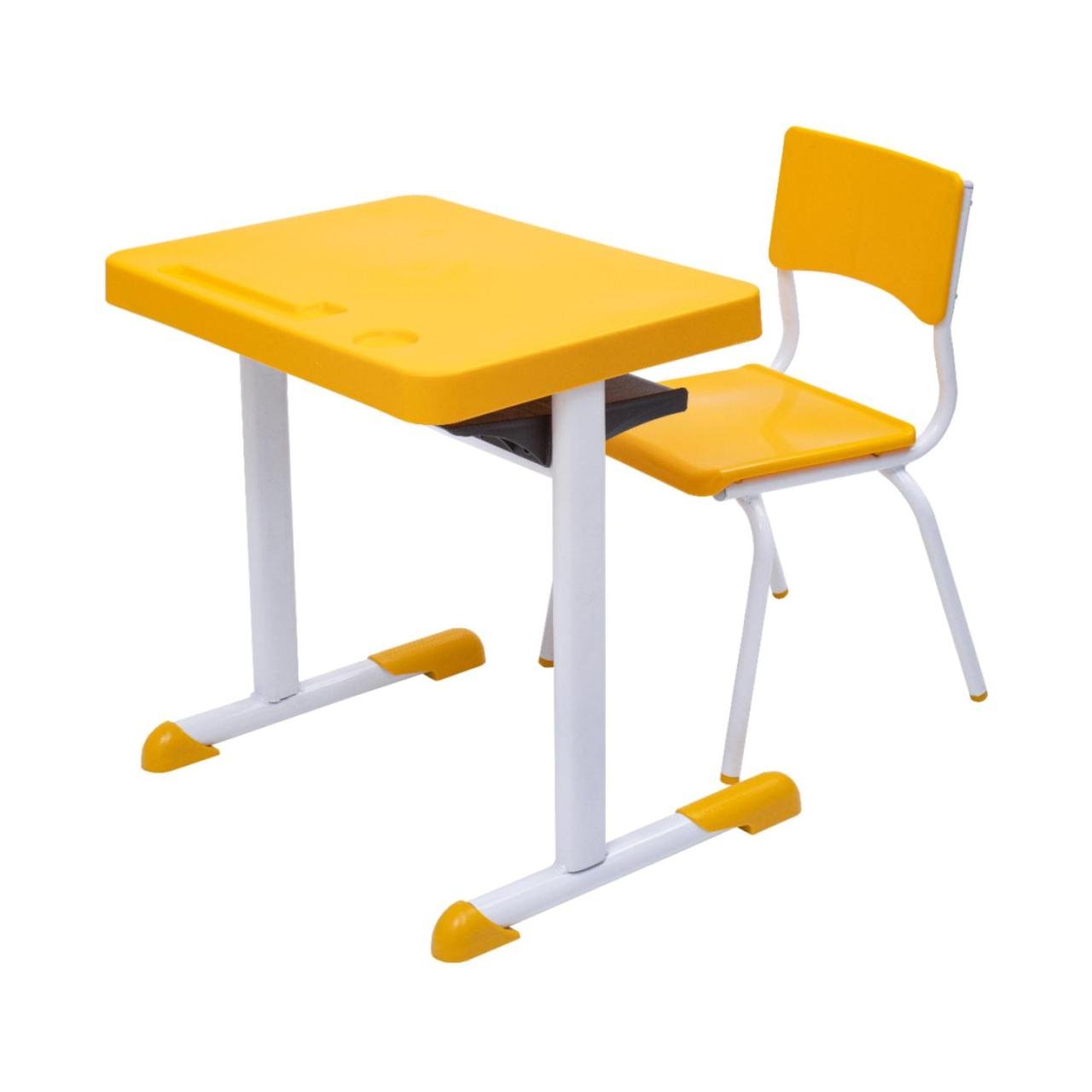 Kit Escolar Individual – (Mesa e Cadeira) – JUVENIL 06 a 09 Anos COR AMARELO - 41083