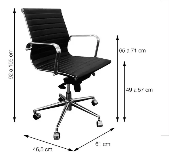 Cadeira DIRETOR Charles Eames Esteirinha - PRETO - PMD - 32887 - Imagem 5
