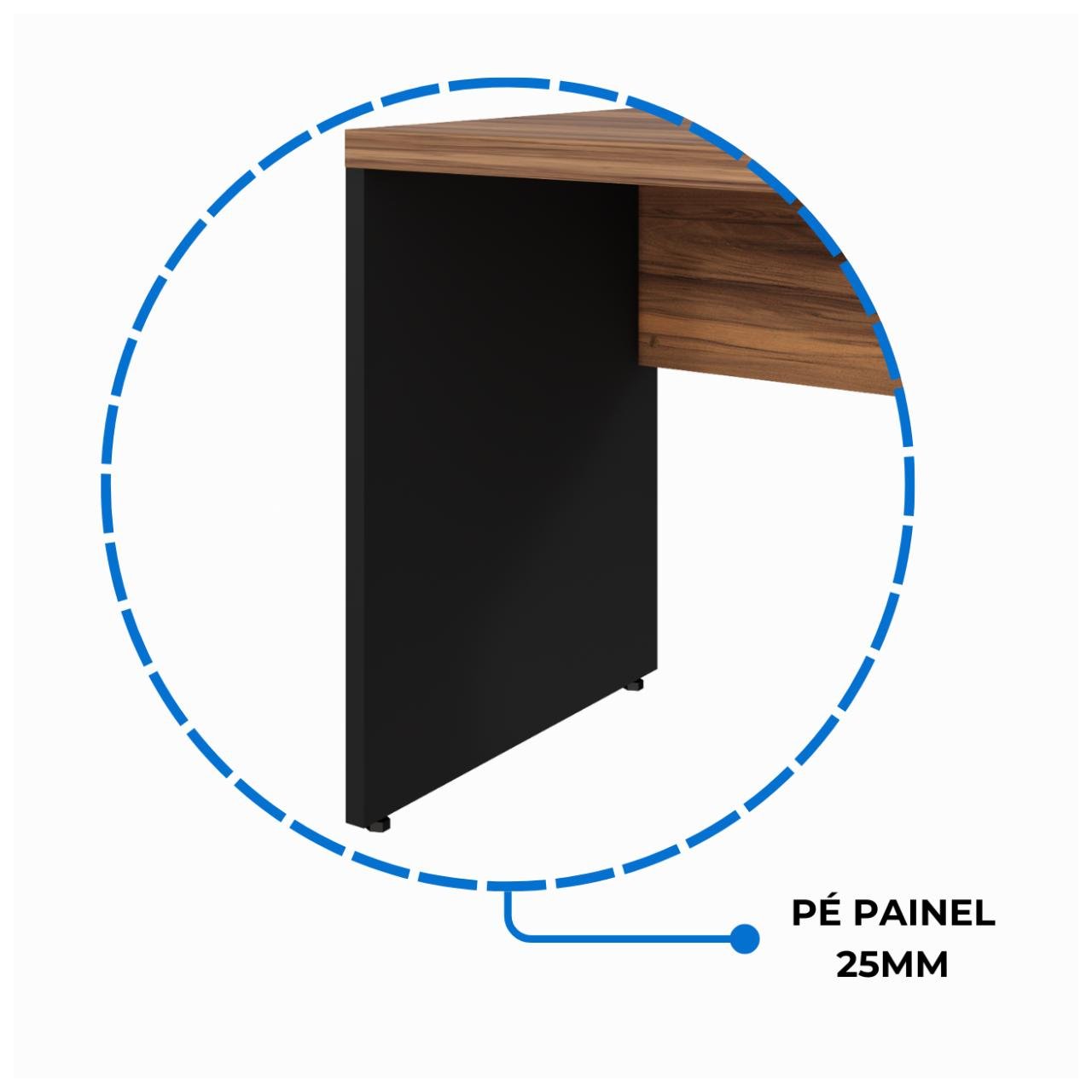 Mesa de Escritório 1,20x0,60m S/ Gaveta NOGAL SEVILHA 21469 - Imagem 6