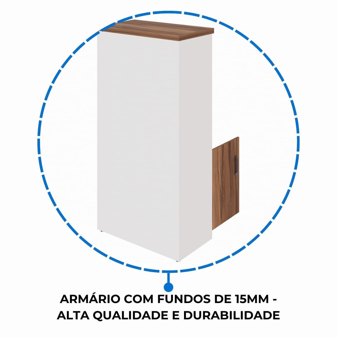 Armário Alto Semi-Aberto – 1,61×0,80×0,45m NOGAL SEVILHA/BRANCO – 34316 - Imagem 7