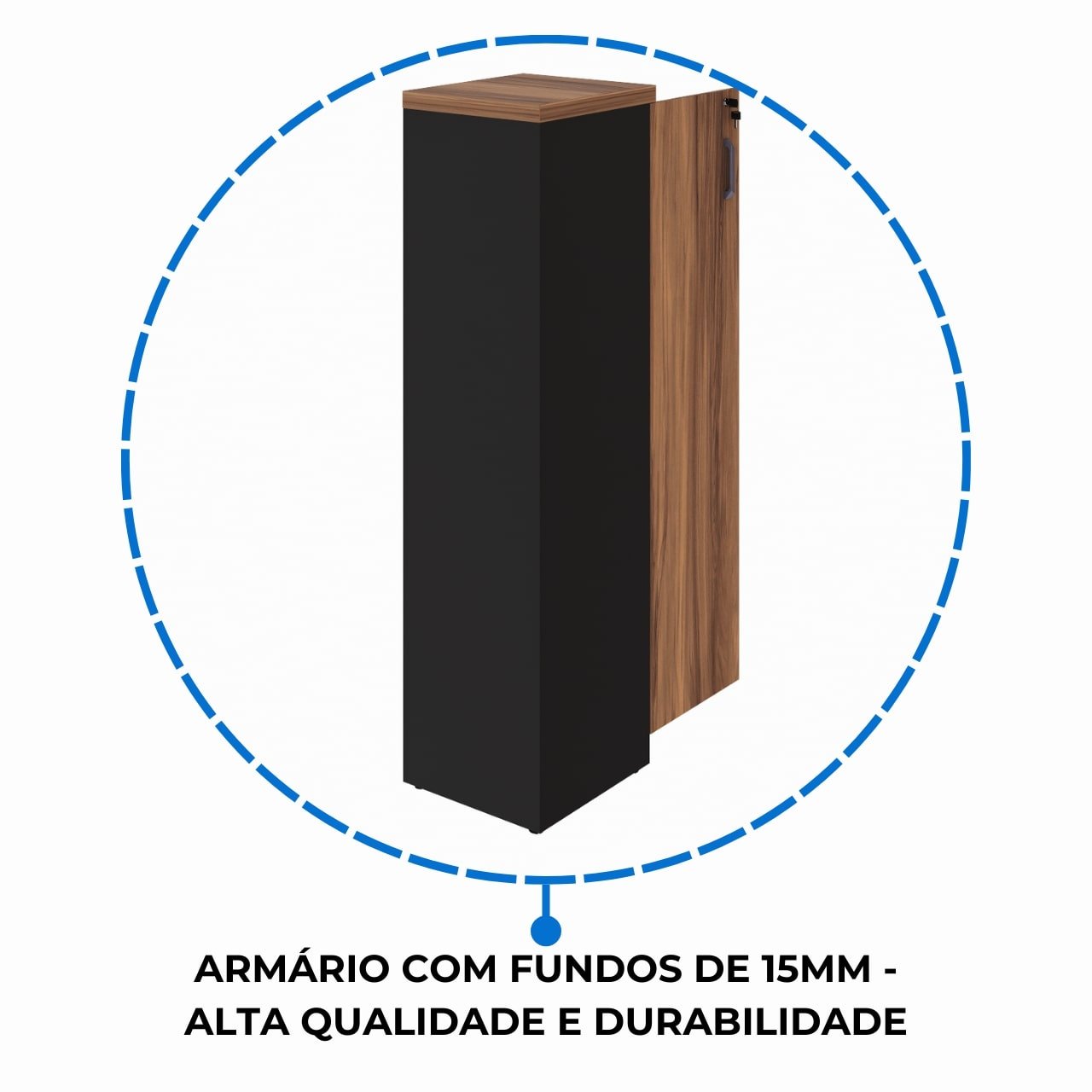 Armário Torre FECHADA NOGALSEVILHA/PRETO - 21434 - Imagem 7