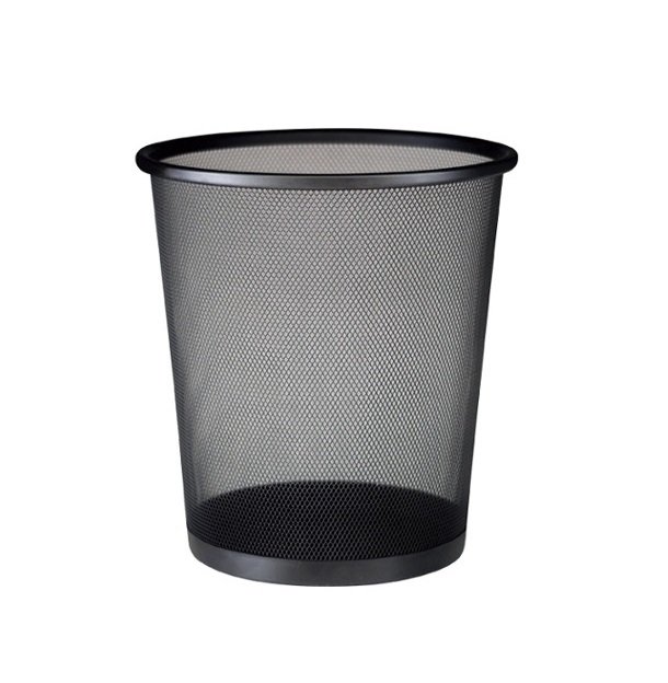 Lixeira de Aço p/ Escritório 0,26x0,23m - Cor PRETA 73001