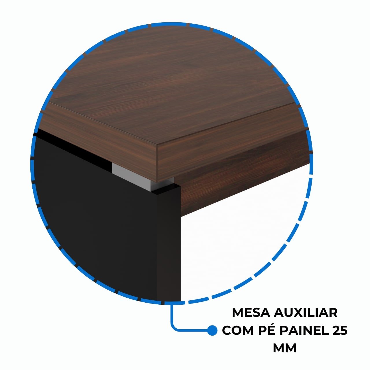 Mesa em "L" (Mesa 1,70m + Mesa Auxiliar) c/ 02 Gavetas - - Marsala / Preto - 23479 - Imagem 8