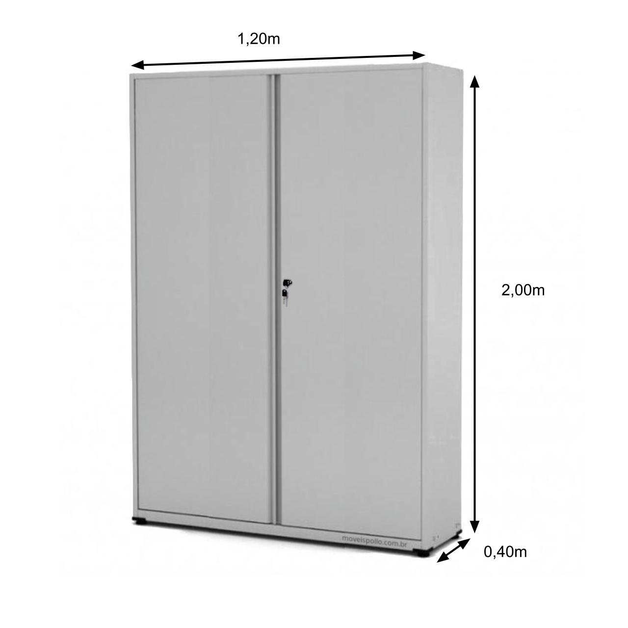 Armários de Aço PA-120 - 2,00x1,20x0,40m - CHAPA # 24 - PANDIN - CZ/CZ - 12004 . - Imagem 2