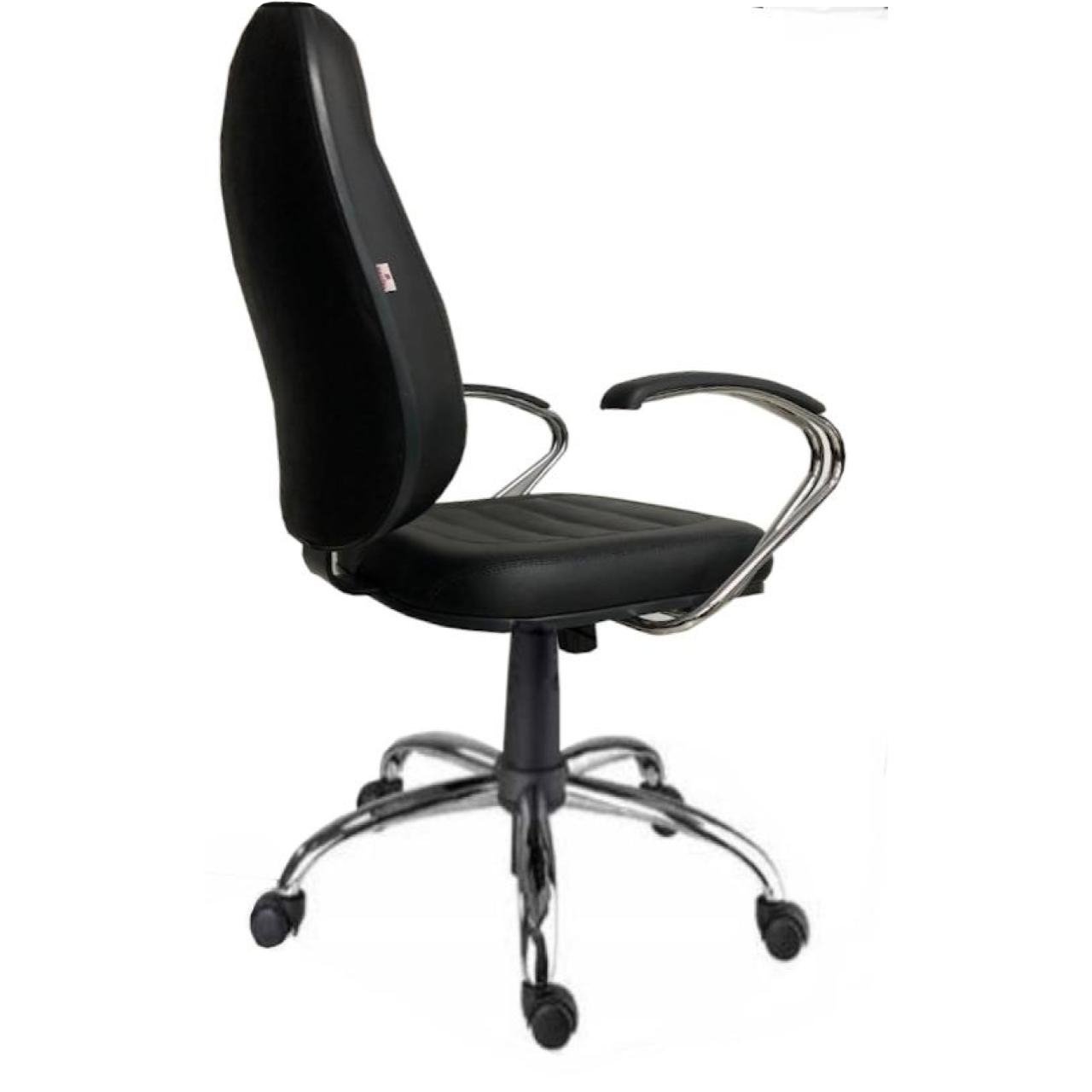 Cadeira Presidente BAIXA Base e Braços Cromados (Torcido) - COR PRETA 30104 - Imagem 4