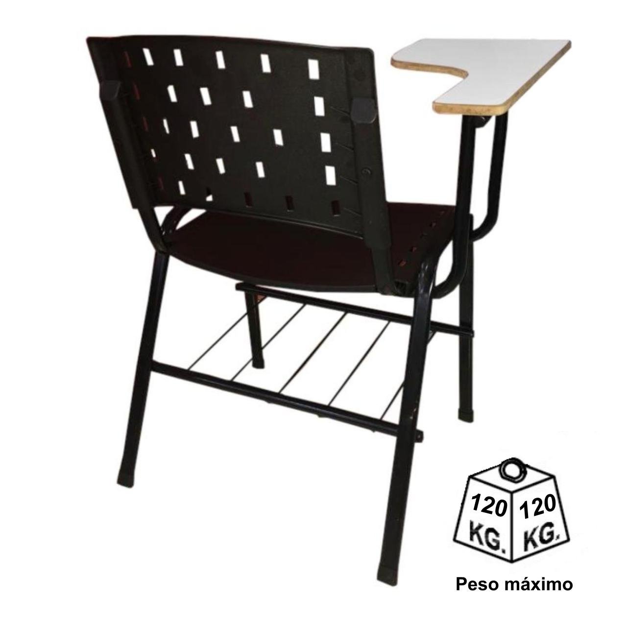 Carteira Universitária Plástica - Plástico Preto (Polipropileno) - 32001 - Imagem 2