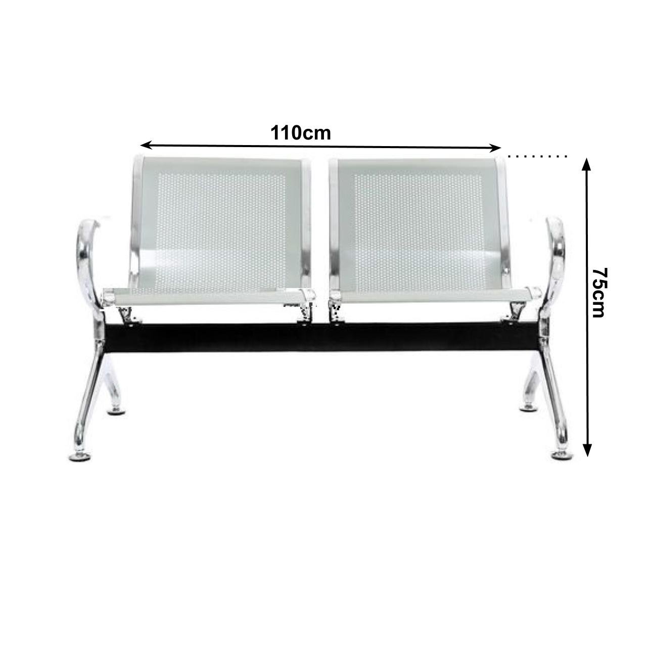 Longarina AEROPORTO com 02 Lugares - Cor Cromada 33107 - Imagem 2