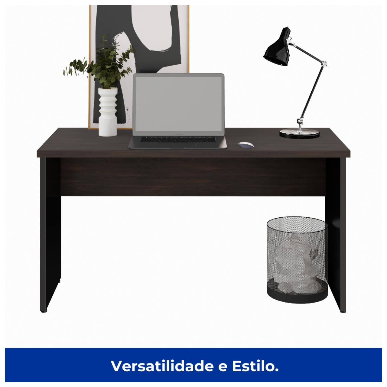 Mesa Escritório PÉ PAINEL – 1,35×0,60m – S/ Gavetas – MARSALA/PRETO – 25420 - Imagem 2