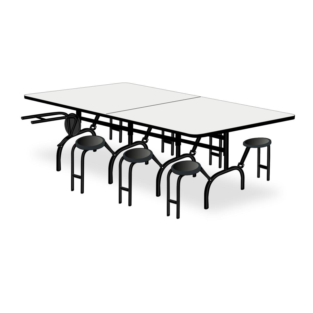 Mesa p/ Refeitório ESCAMOTEÁVEL 08 Lugares - MDP BRANCO DE 25 MM 50047 - Imagem 4