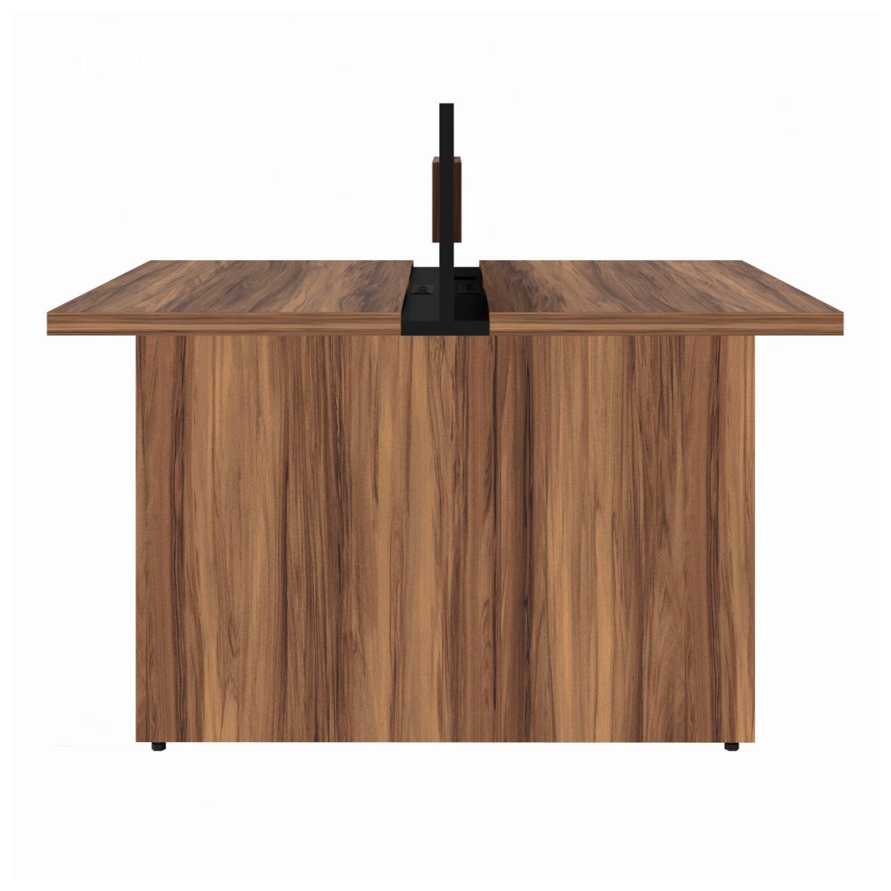 Mesa Componível INICIAL - S/ Gavetas - 1,20x1,20m NOGAL SEVILHA/PRETO - 21480 - Imagem 3