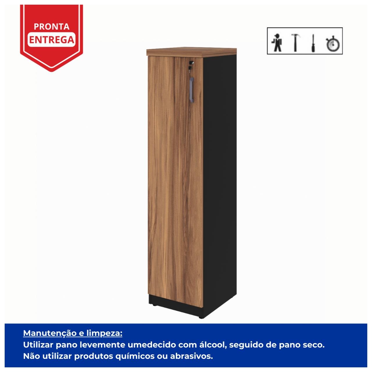 Armário Torre FECHADA NOGALSEVILHA/PRETO - 21434 - Imagem 3